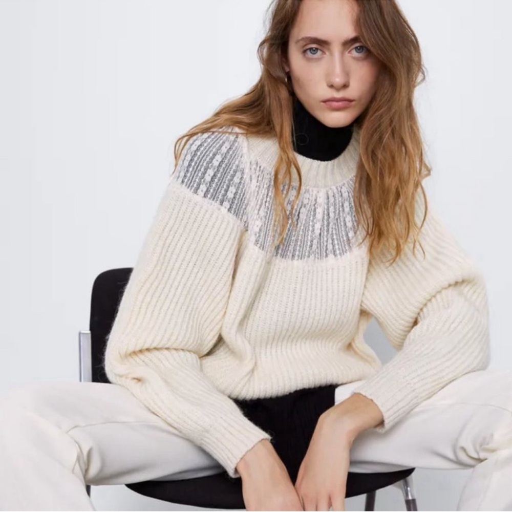 Zara Elegant Cream Women's Sweater